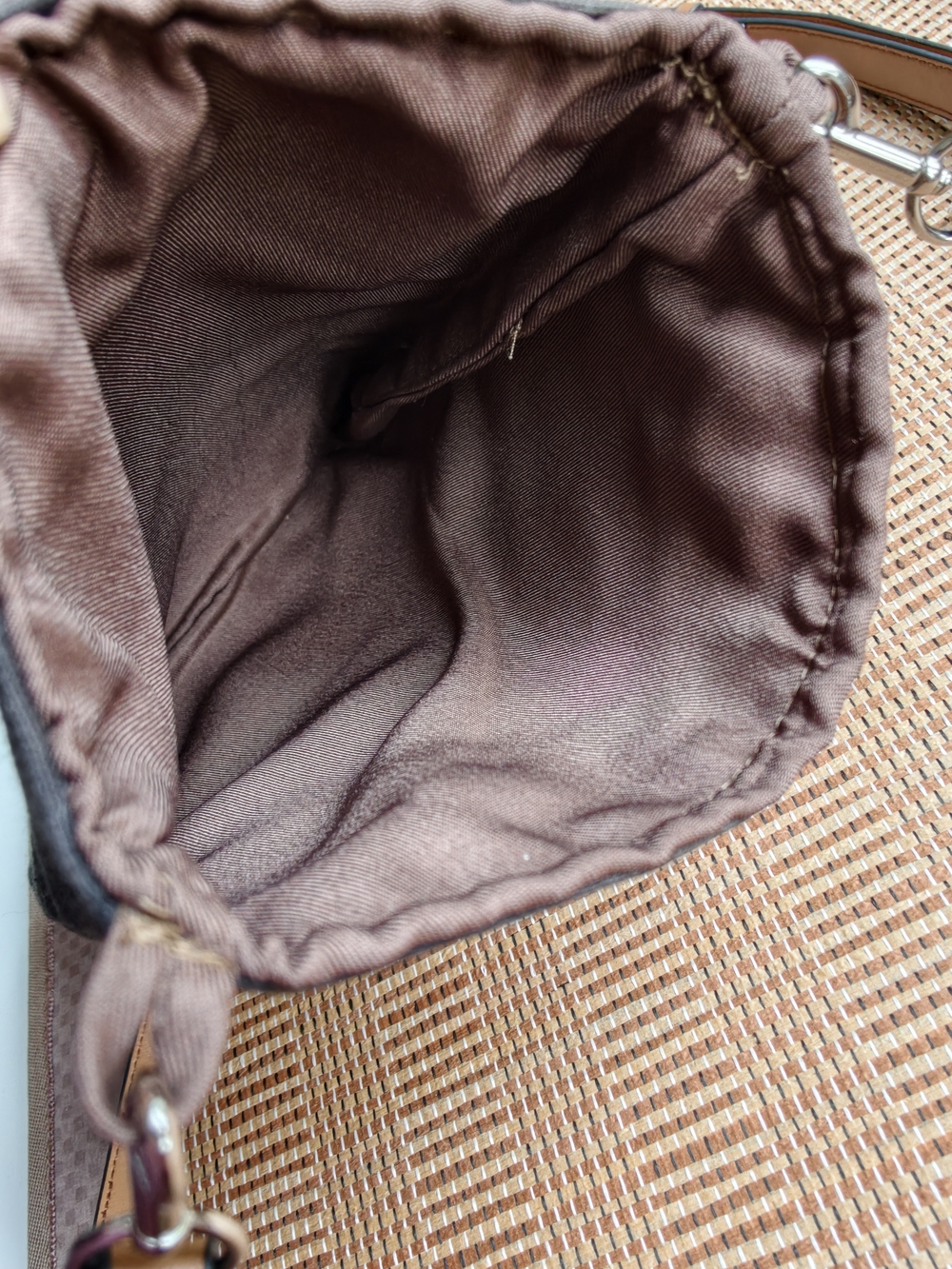 Canvas Lucky Cat Crossbody Bag in Dark Brown - Picture 9 of 9